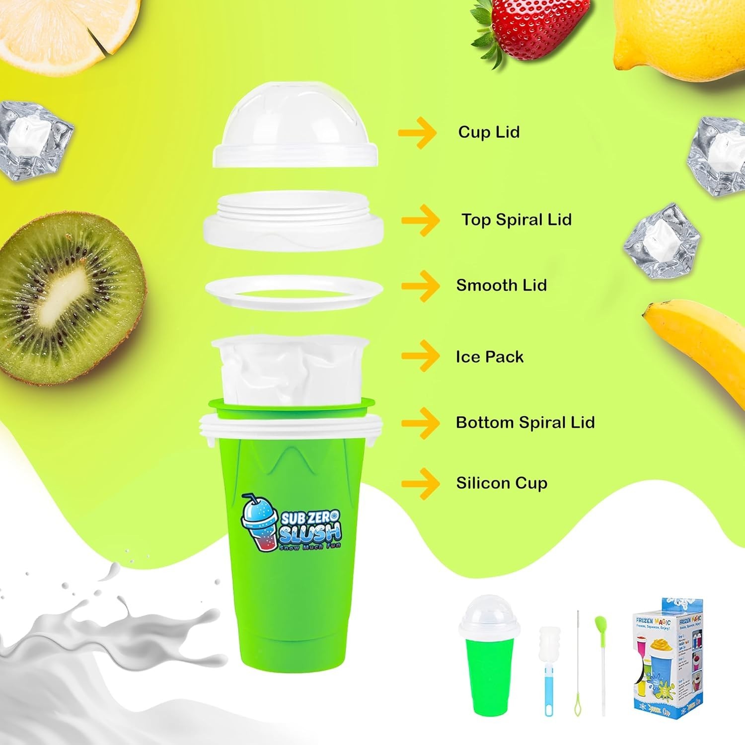 Manual Slushy Cup with Smart Spoon-Straw: Perfect for Crafting DIY Treats