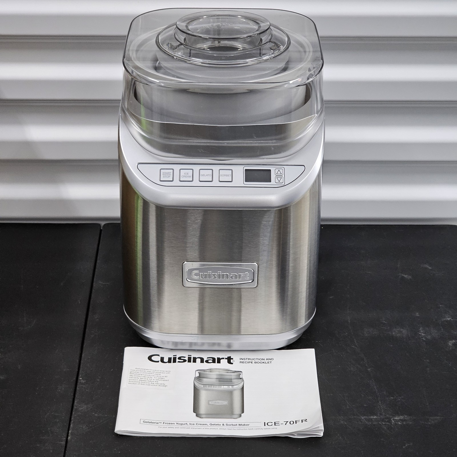 Cuisinart ICE-70FR ICE-70 2QT Ice Cream Maker Machine LCD Screen Stainless Steel