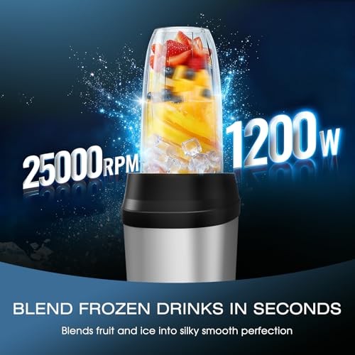 Blender for Smoothies, 1200W Smoothie Blender for Ice Silver Square Base