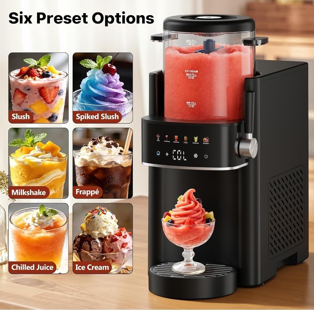 Slushie Machine, Ice Cream Maker, Slushy Machine for Home and Families, No Ice N