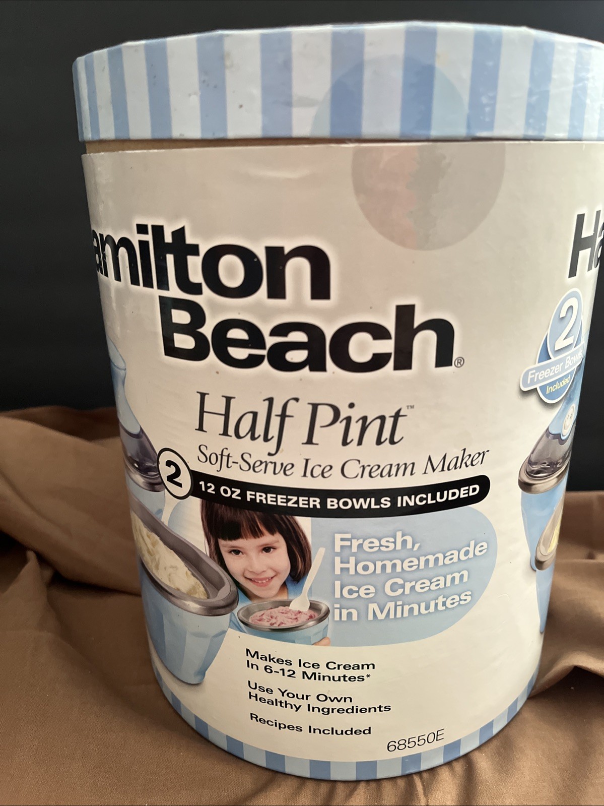 Hamilton Beach Half Pint Soft Serve Ice Cream Maker Model 68550E Blue NIB