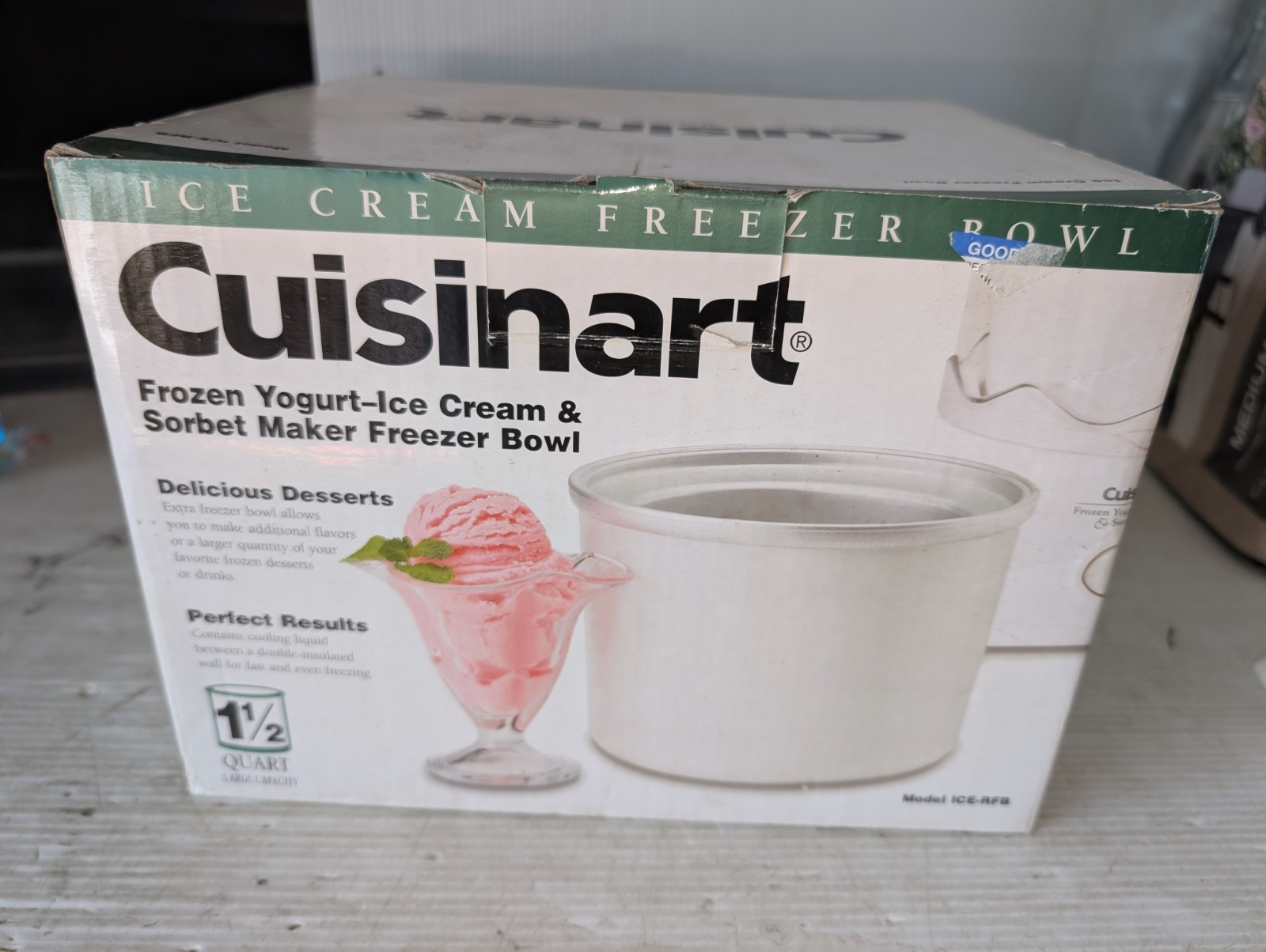 New-Cuisinart Frozen Yogurt-Ice Cream & Sorbet Maker Freezer Bowl ICE-RFB