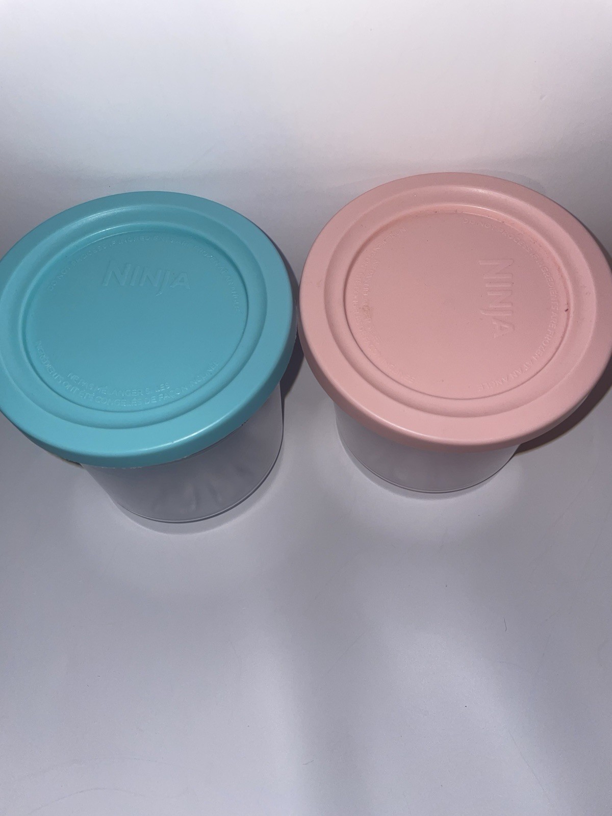 Ninja CREAMi Ice Cream Maker Pints w/Lid 2 -PACK Pink Blue