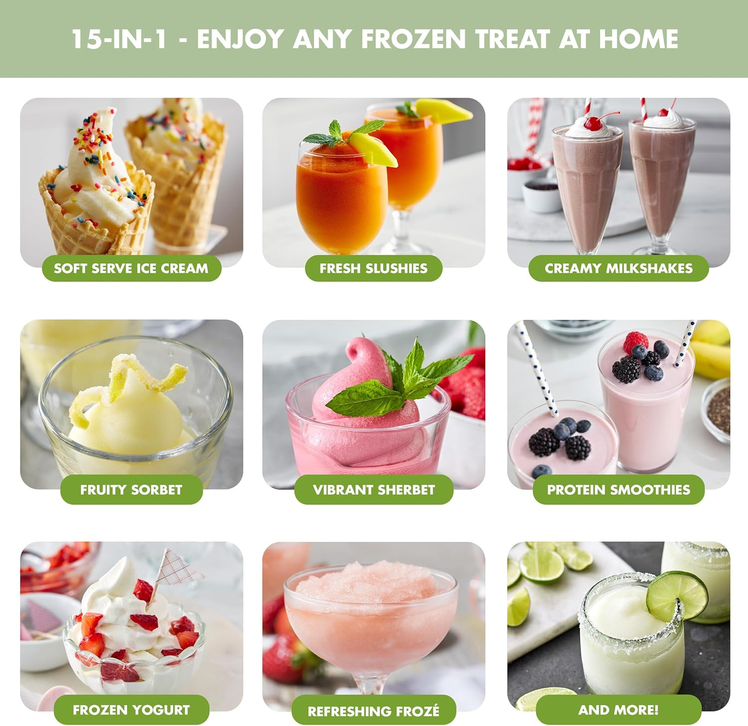 Greenpan Frost Ice Cream Machine & Frozen Drink Maker, Soft Serve, Slushie, Sorb
