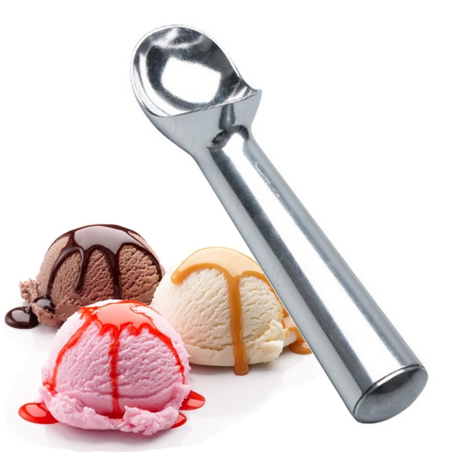 Zittop Ice Cream Scoop with Modern Heat-Conducting Aluminum Ergonomic Silver
