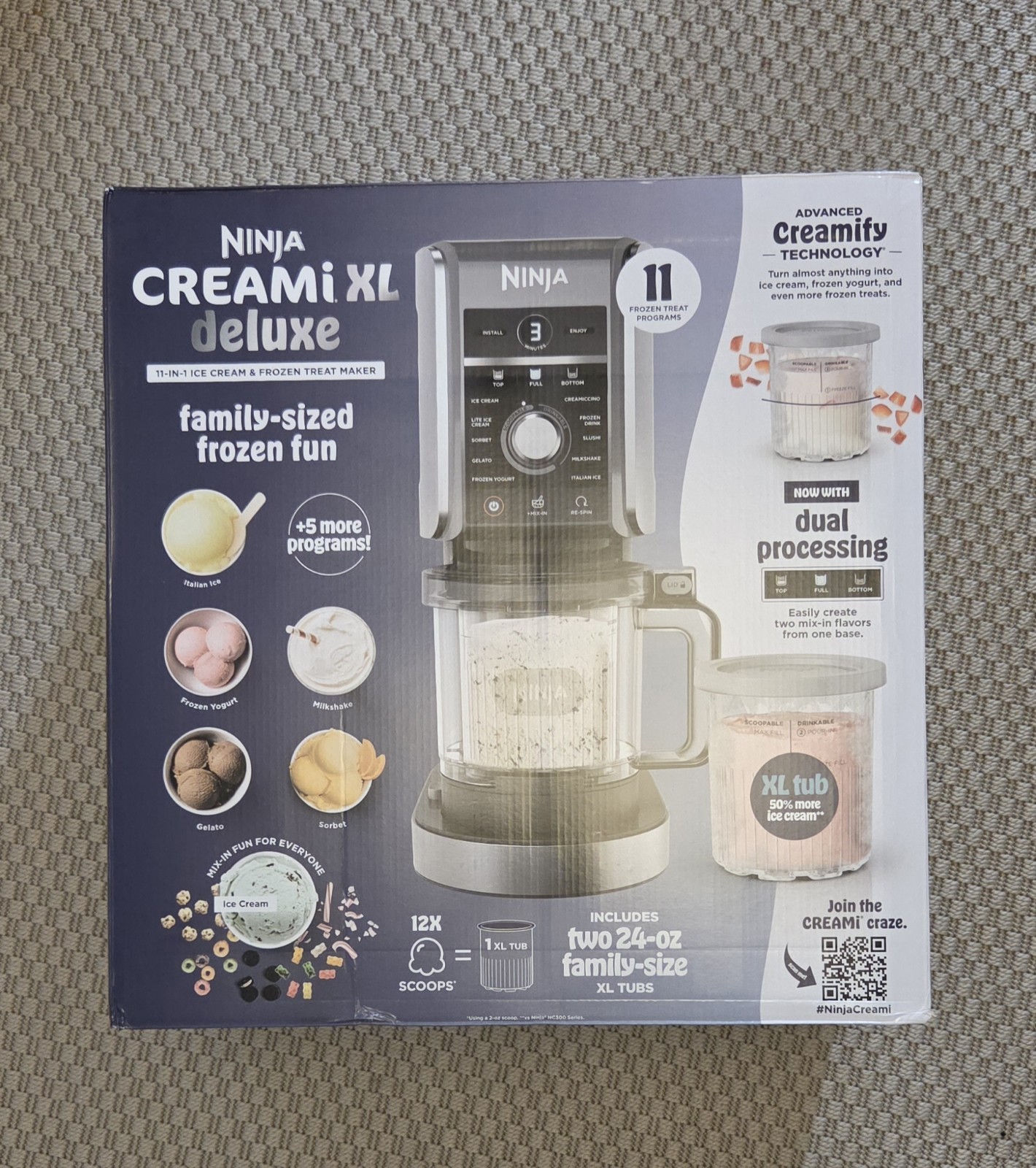 🍨NEW🍦Ninja NC501 CREAMi Deluxe 11-in-1 Ice Cream Frozen Treat Maker