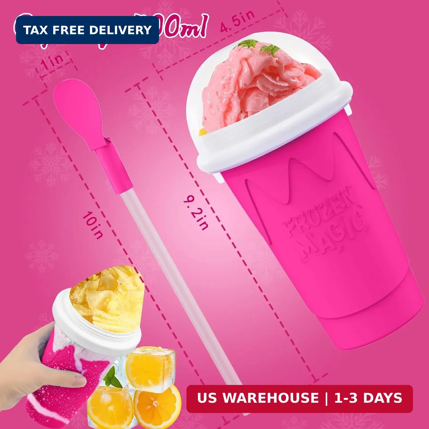 500ML Slushie Maker Cup- DIY Magic Slushy Maker Squeeze Cups, Portable Smoothie