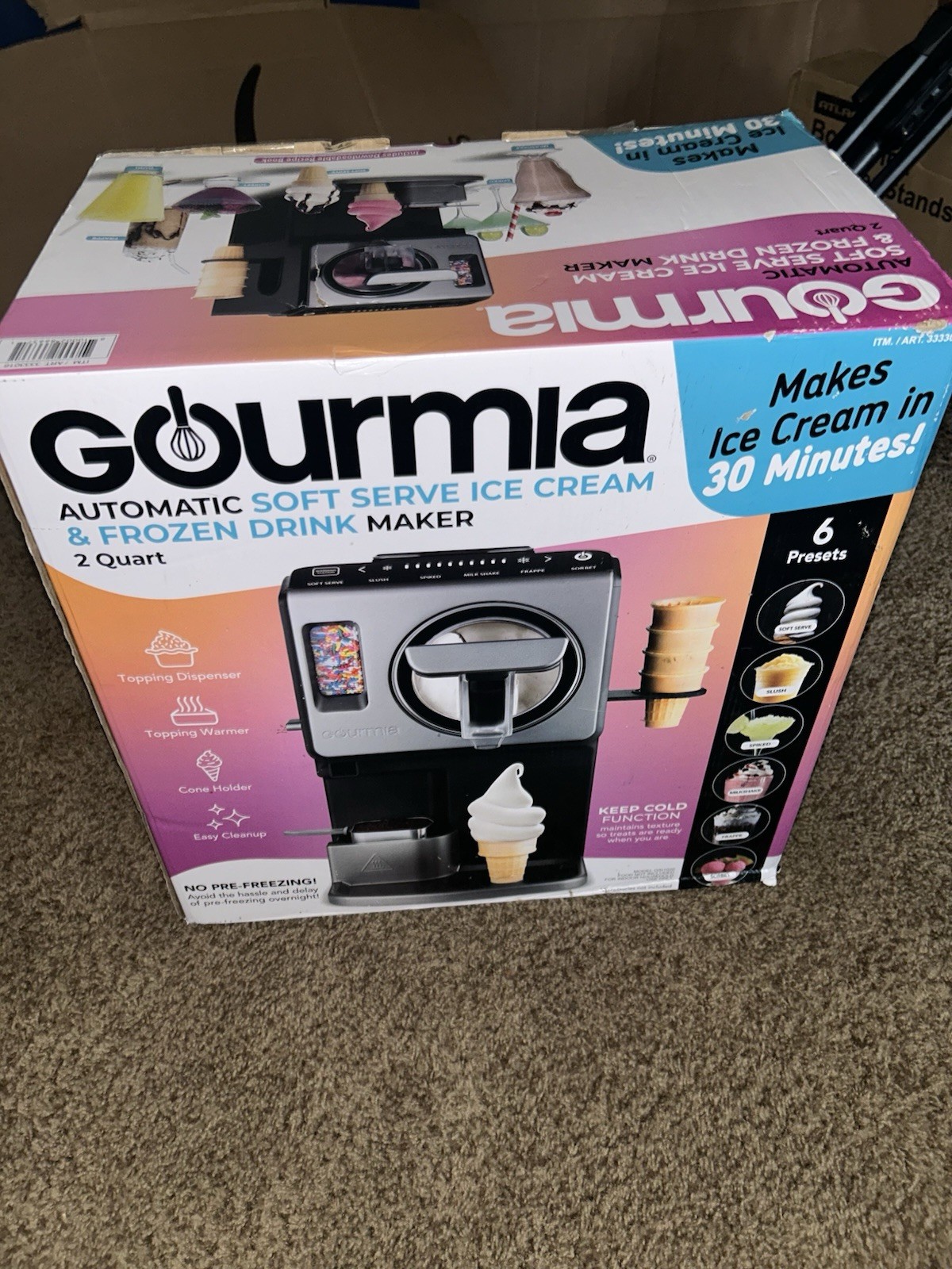 Gourmia 2 Quart Soft Serve Ice Cream Maker Frozen Drink 6 Presets Costco