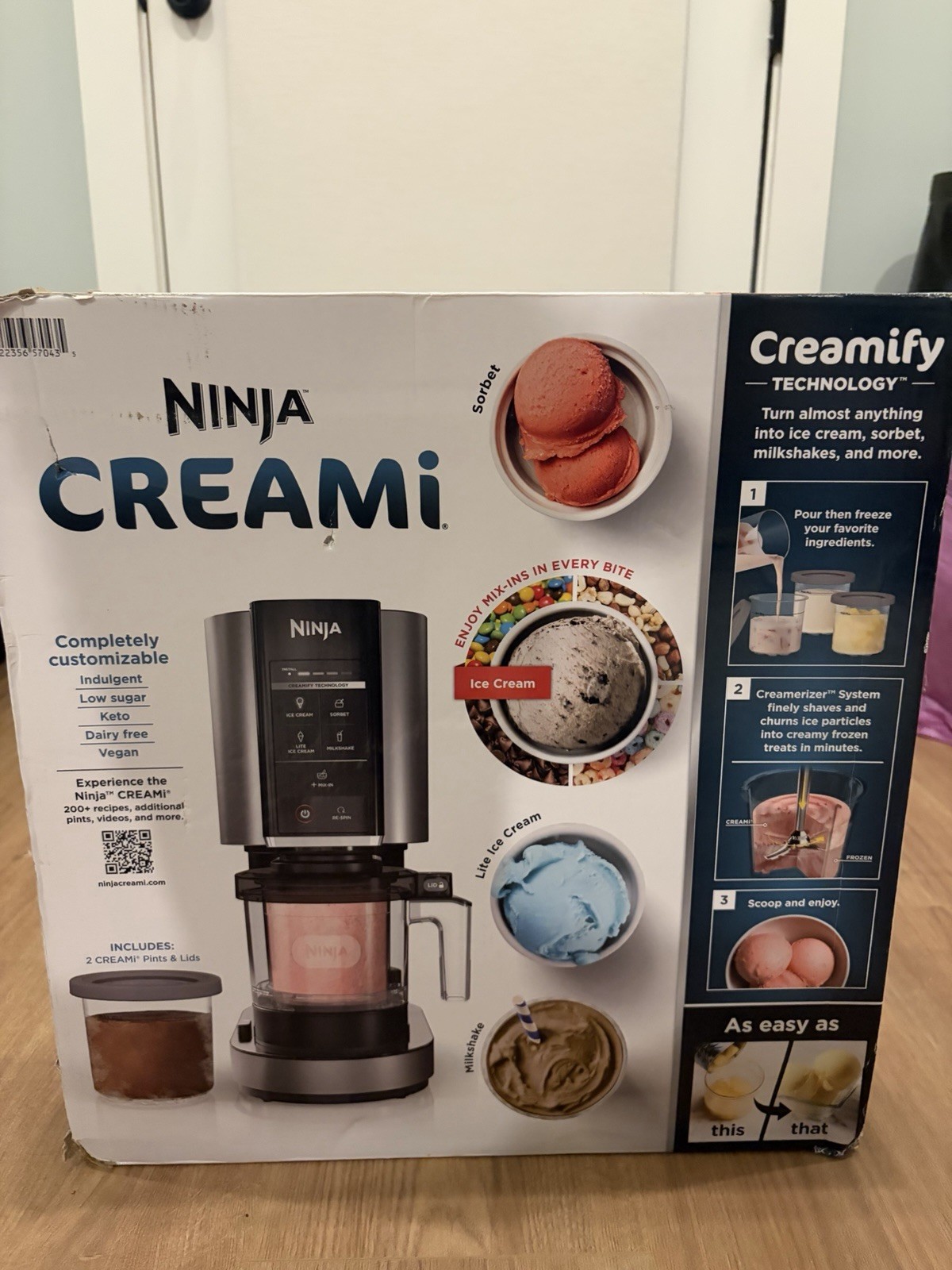 Ninja CREAMi NC300 Electric Ice Cream Maker 800W w/ 2 Pints & Lids