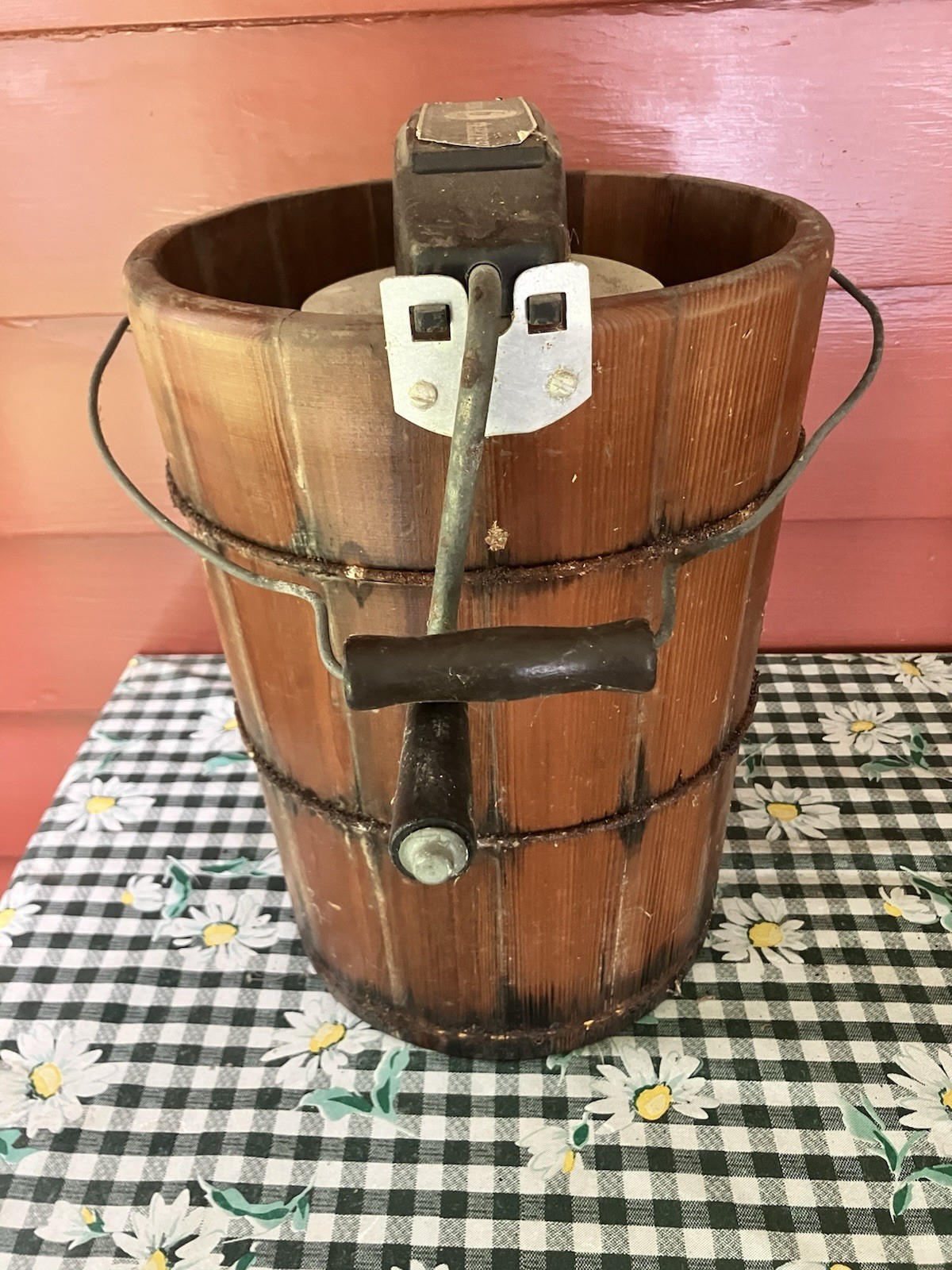 Vtg Sterling 6 Qt Ice Cream Freezer, Hand Crank, Very Rare, Extra Metal Canister