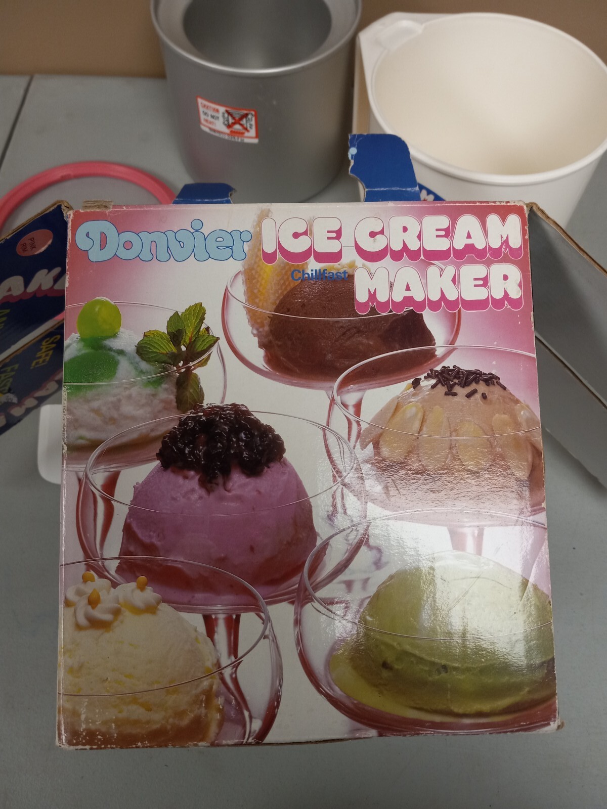 Donvier Chill-fast Ice Cream Maker Pink-Rim Original Box No Manual