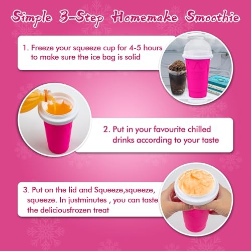 500ML Slushie Maker Cup- DIY Magic Slushy Maker Squeeze Cups, Portable