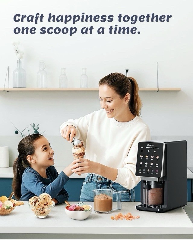 Ice Cream Maker with 3 Pints(Not Freezer) Homemade Slushie Gelato Yogurt Sorb…