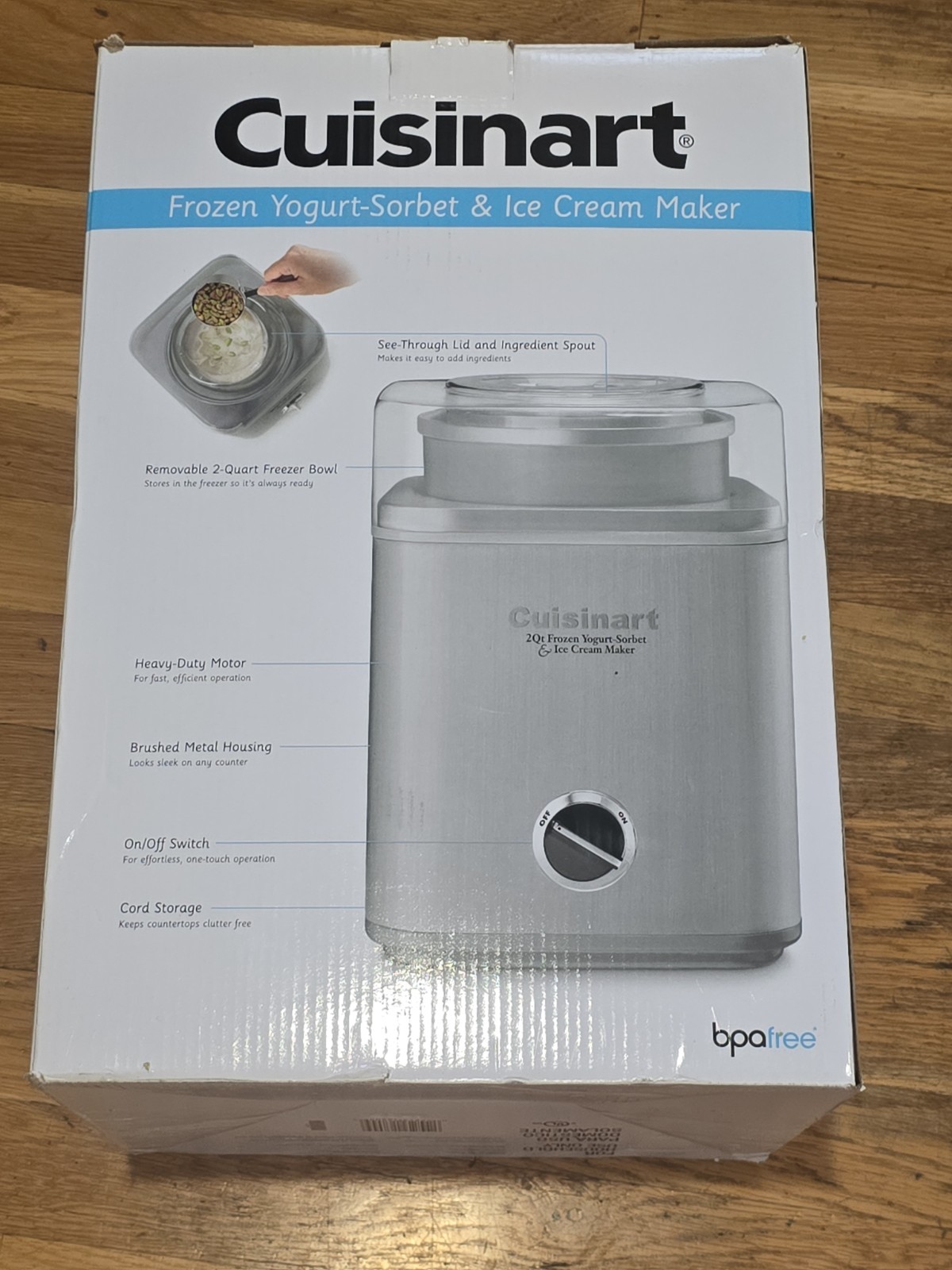 Cuisinart ICE-30BCP1 Ice Cream Maker and Frozen Yogurt Machine 2-Qt Silver New