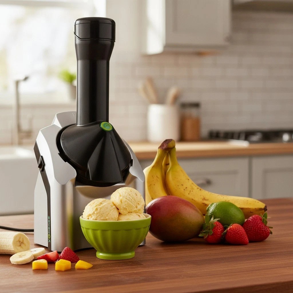 Compact Soft Serve Maker: 200W Machine for Healthy Desserts & 36 Recipes