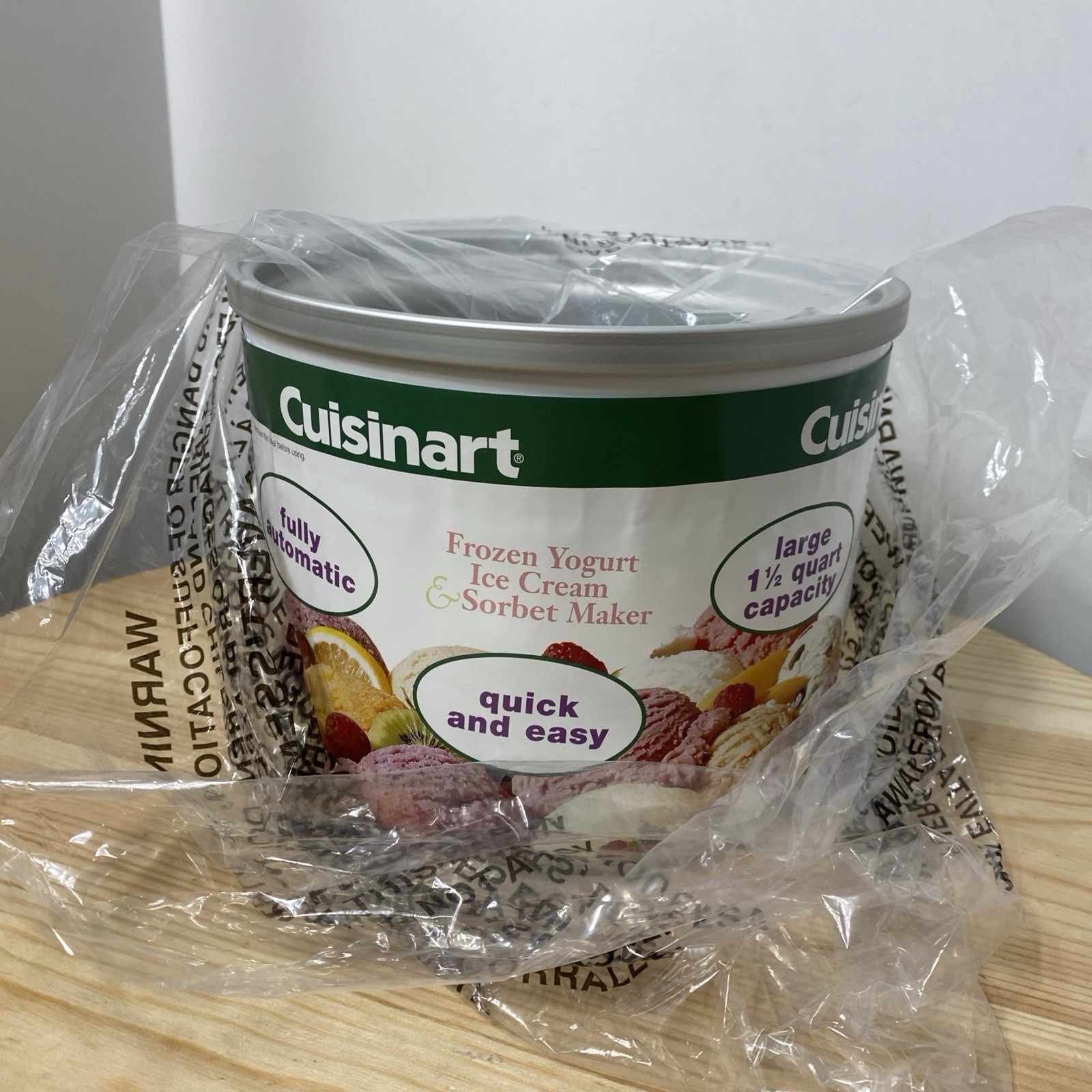 Cuisinart Model ICE-RFB 1.5qt. Ice Cream Yogurt Maker Freezer Bowl White New