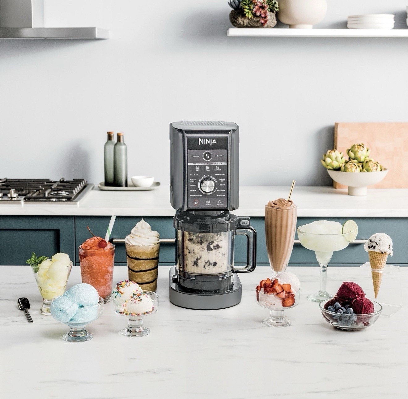 Ninja CREAMi Deluxe Electric Ice Cream Maker 24 oz 800W Gray/Black NC501