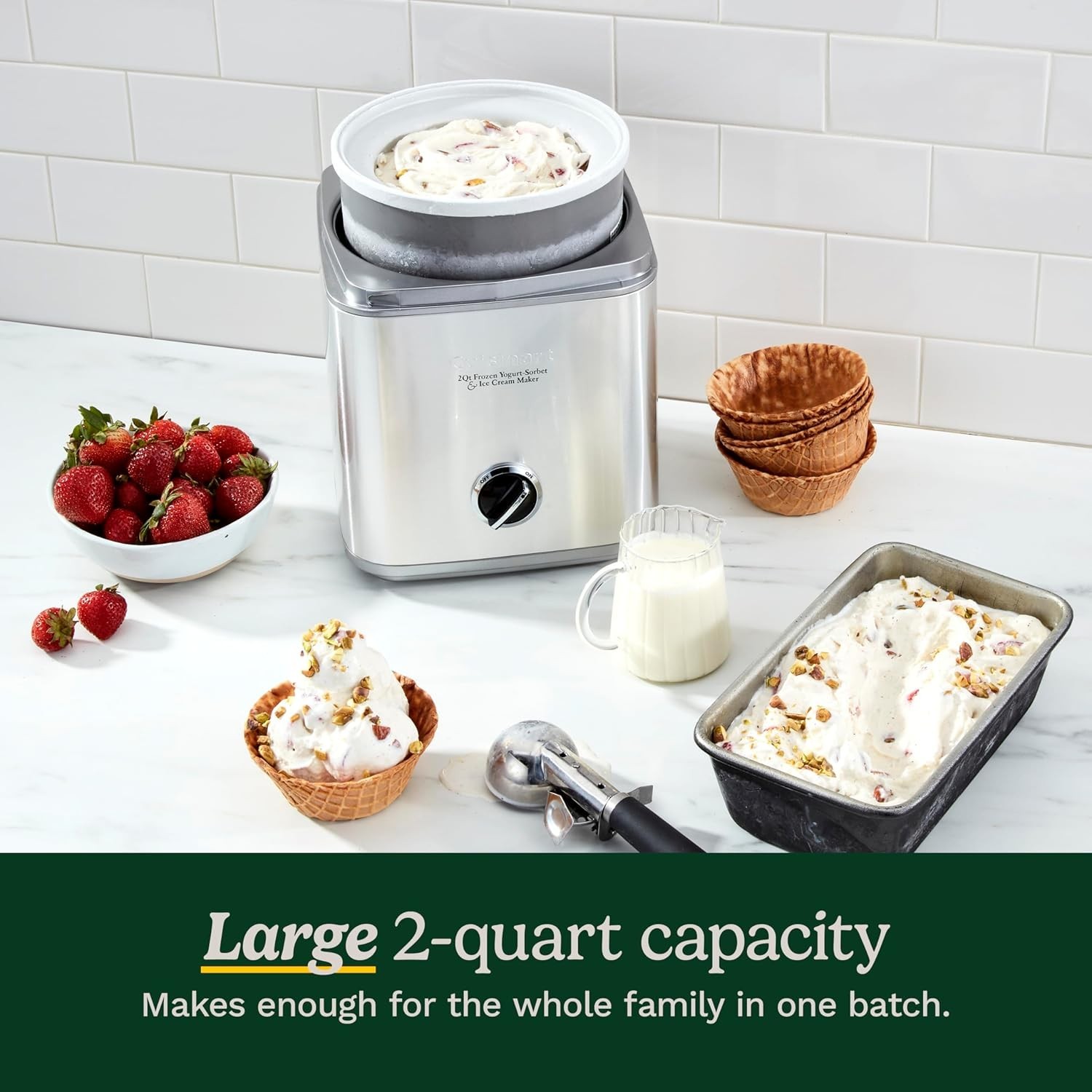 Cuisinart Ice Cream Maker Machine – 2 Quart, Silver