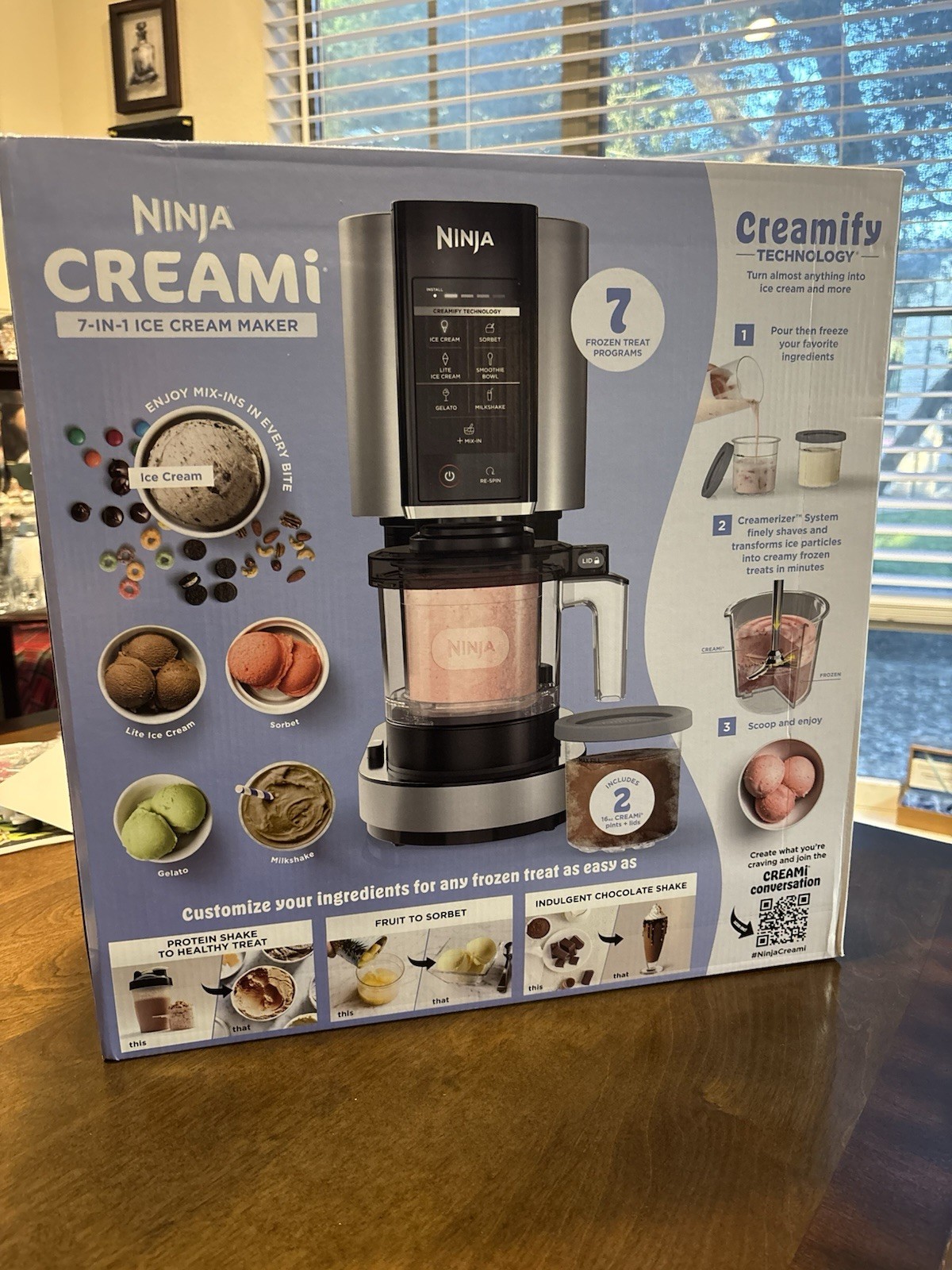 Ninja Creami 7-in-1 Frozen Black and Grey Ice Cream Maker