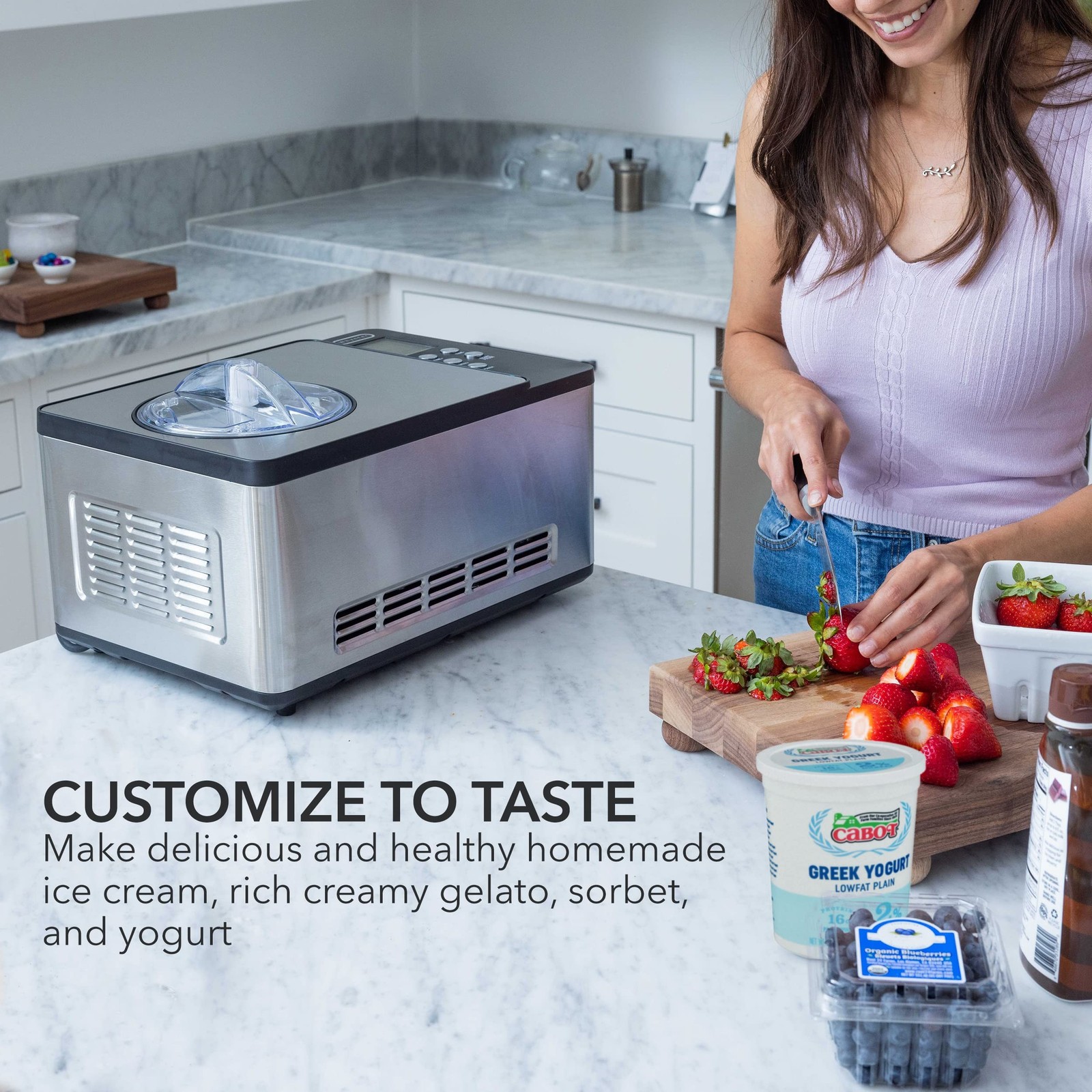 Whynter Ice Cream Maker Machine & Yogurt Automatic 2 Qt. with Built-In Compre…
