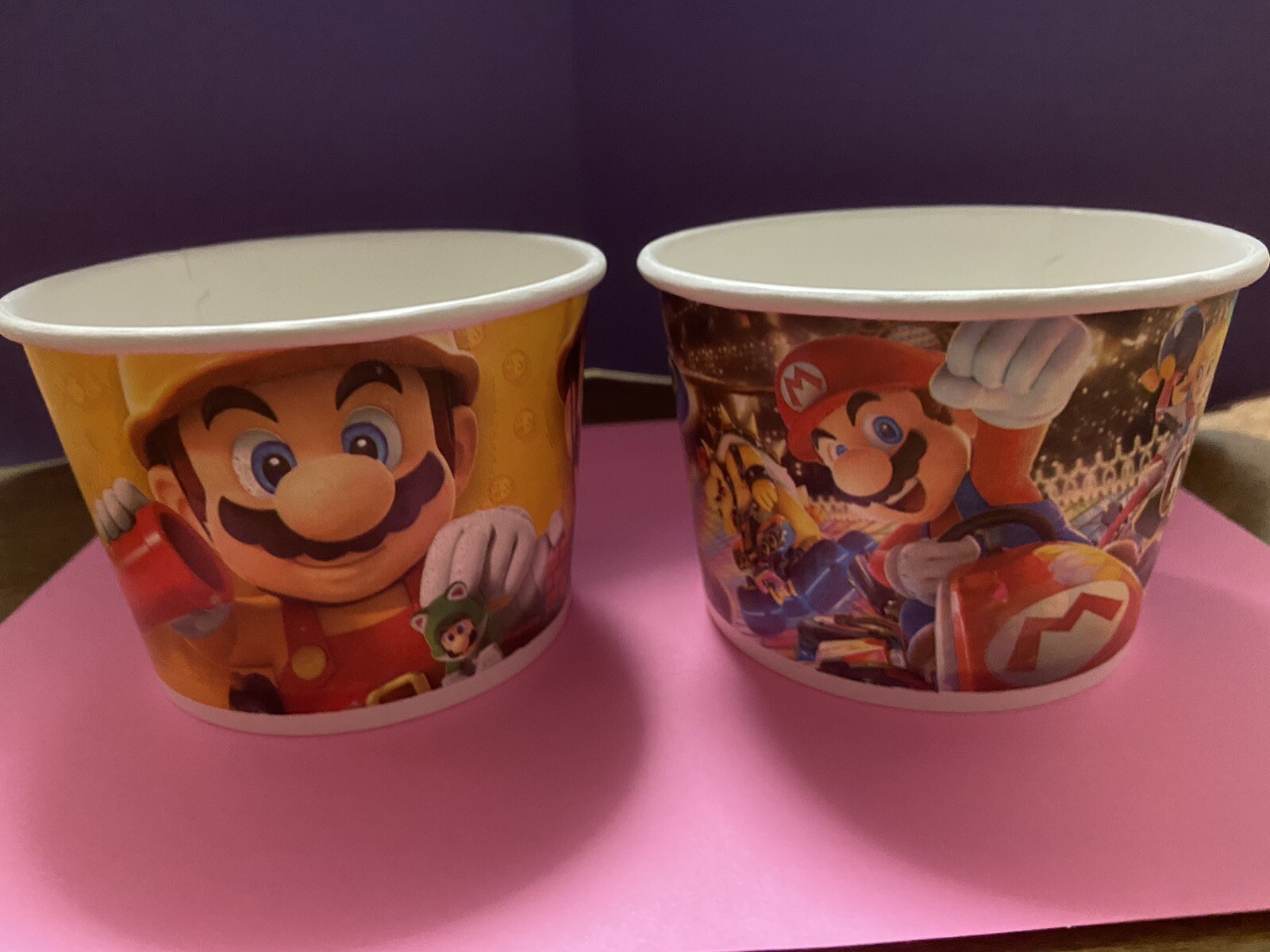 RARE Cold Stone Creamery Ice Cream Cup Nintendo Super Mario Maker 2 Mario Kart 8