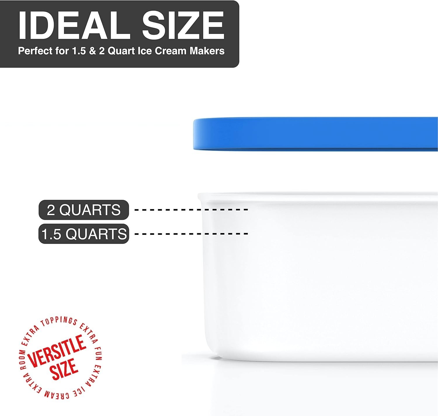 Stylish Blue & Red 2 Quart Ice Cream Containers – Perfect for Sorbet & Gelato