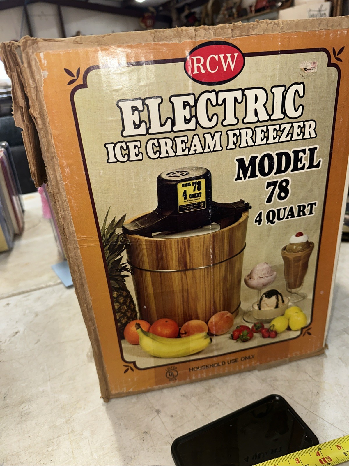 VTG RCW Cedar Works Model 78 4 Qt Ice Cream Maker Parts Only No Motor*