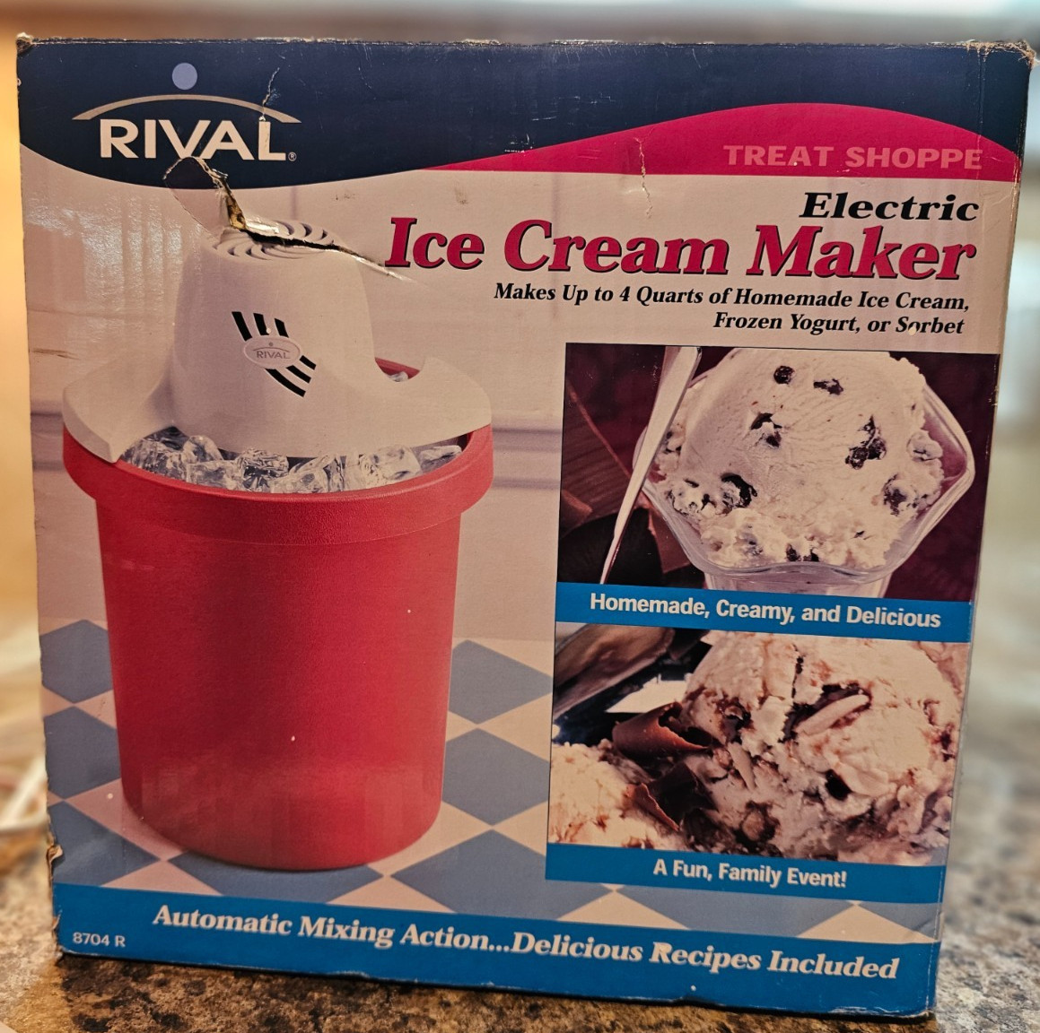 Ice Cream Maker Yogurt Sorbet 4 Quart Pink Rival Electric Homemade