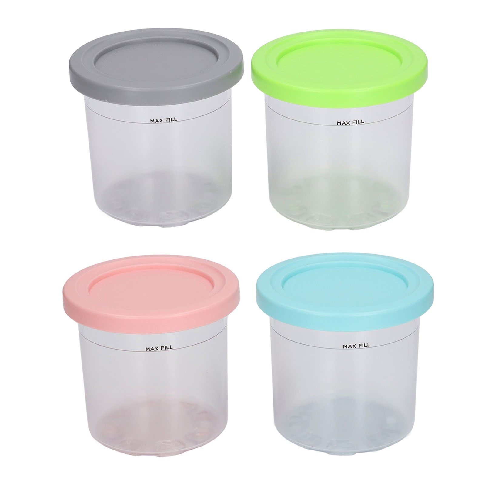 Ice Cream Pints Transparent Reusable Pints Homemade Ice Cream Container With-DSO