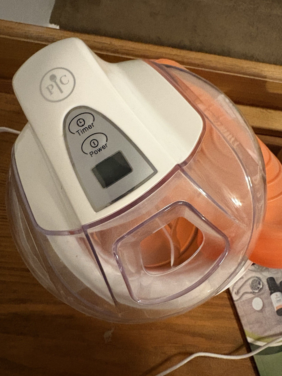 Pampered Chef Electric Ice Cream Maker 1.5 qt Freezer Bowl Timer Lid White