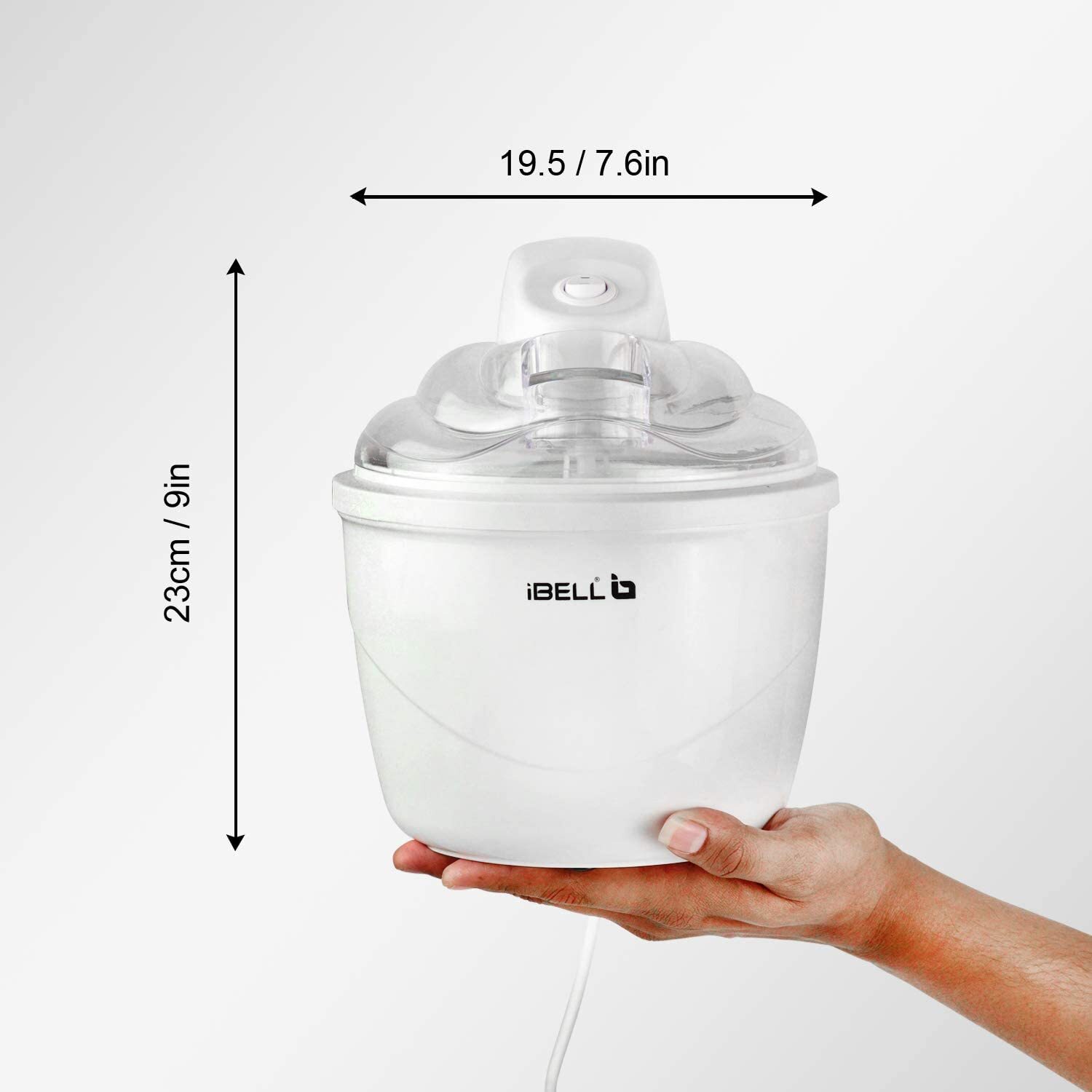 iBELL ICM15L2 Ice Cream Maker,1.5L, Sorbet/Slush/Frozen Yoghurt Maker (White)