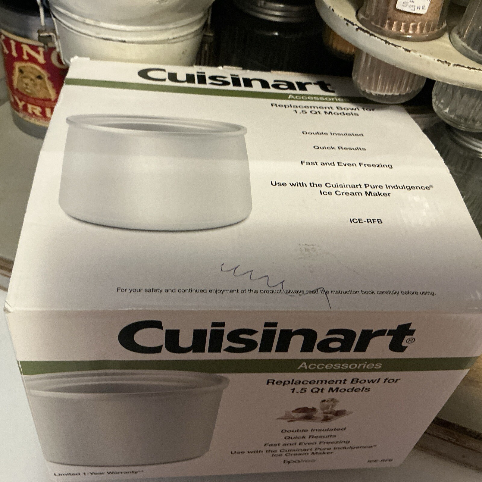 Cuisiart Replacement bowl For 1.5 QT ICE-RFB New In Box/Open