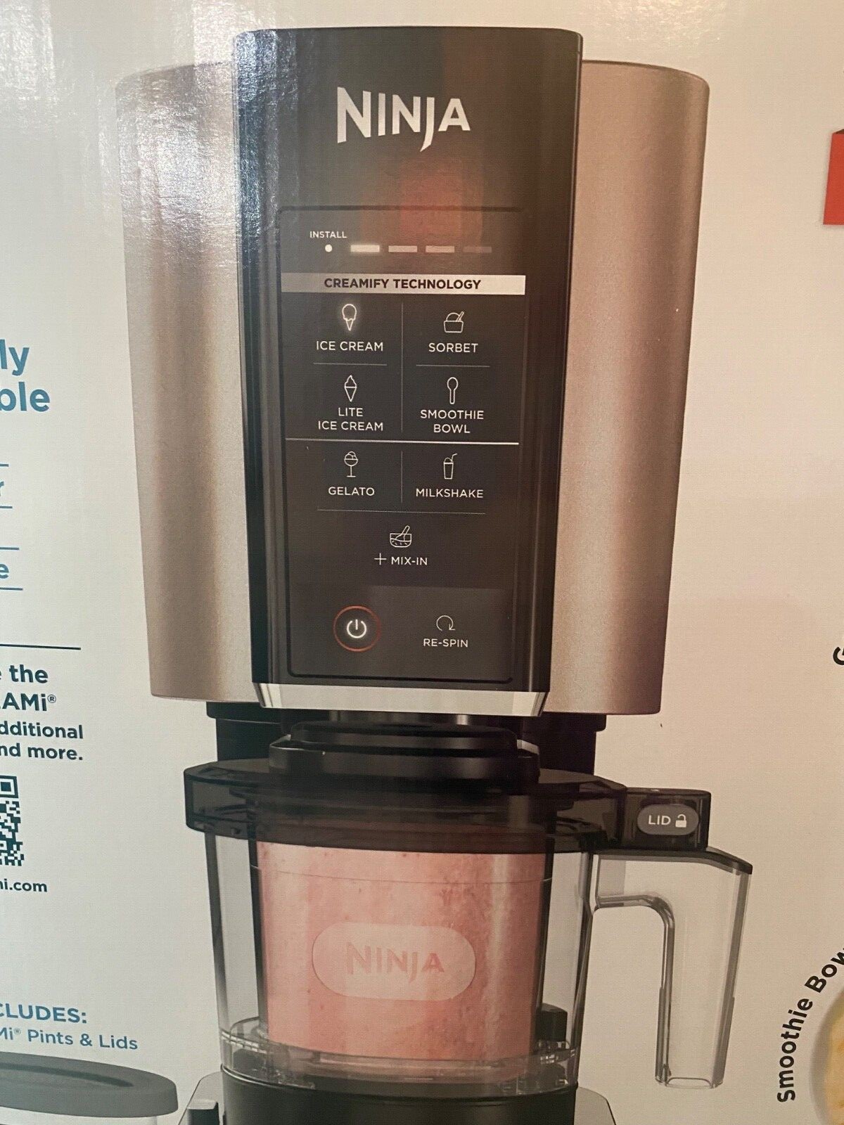 Ninja CREAM Ice Cream Maker 7 One-Touch Programs. New in box. Black/silver