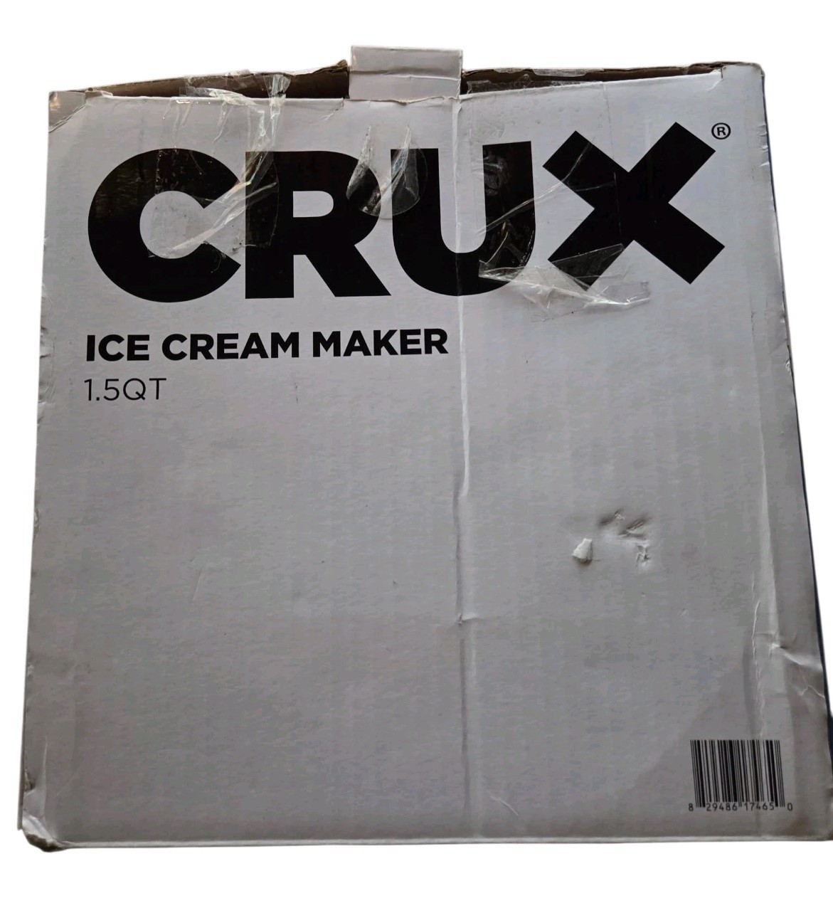 CRUX 1.5 Quart Ice Cream Maker, White & Gold. Model 42974A1 Open Box Never Used