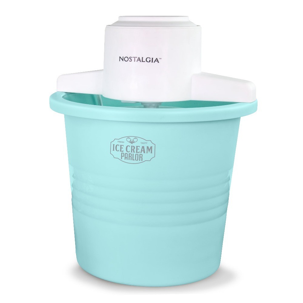 4-Quart Electric Parlor-Style Ice Cream Maker, Aqua