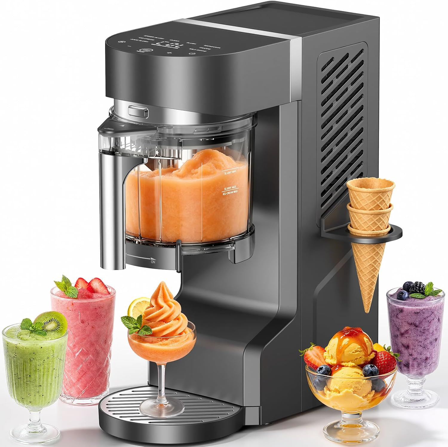 Slushie Machine, Ice Cream Maker, Slushy Machine for Home and Families, No ice n