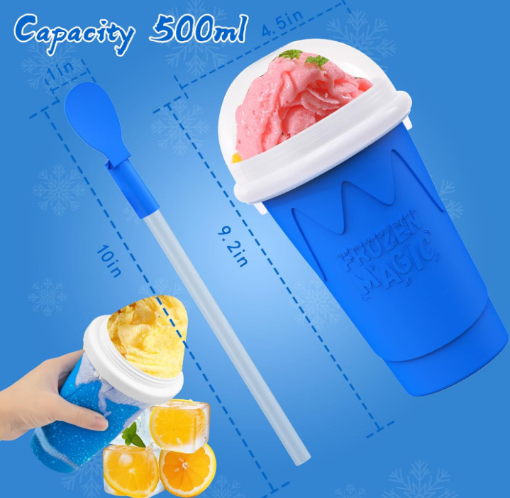 500ML Slushie Maker Cup – DIY Magic Slushy Maker Squeeze Cups, Portable Smoothie