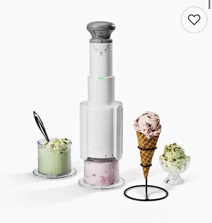 Cuisinart FastFreeze Ice Cream Maker ICE-FD10 0.5pt White 100W w/ Cups & Lids