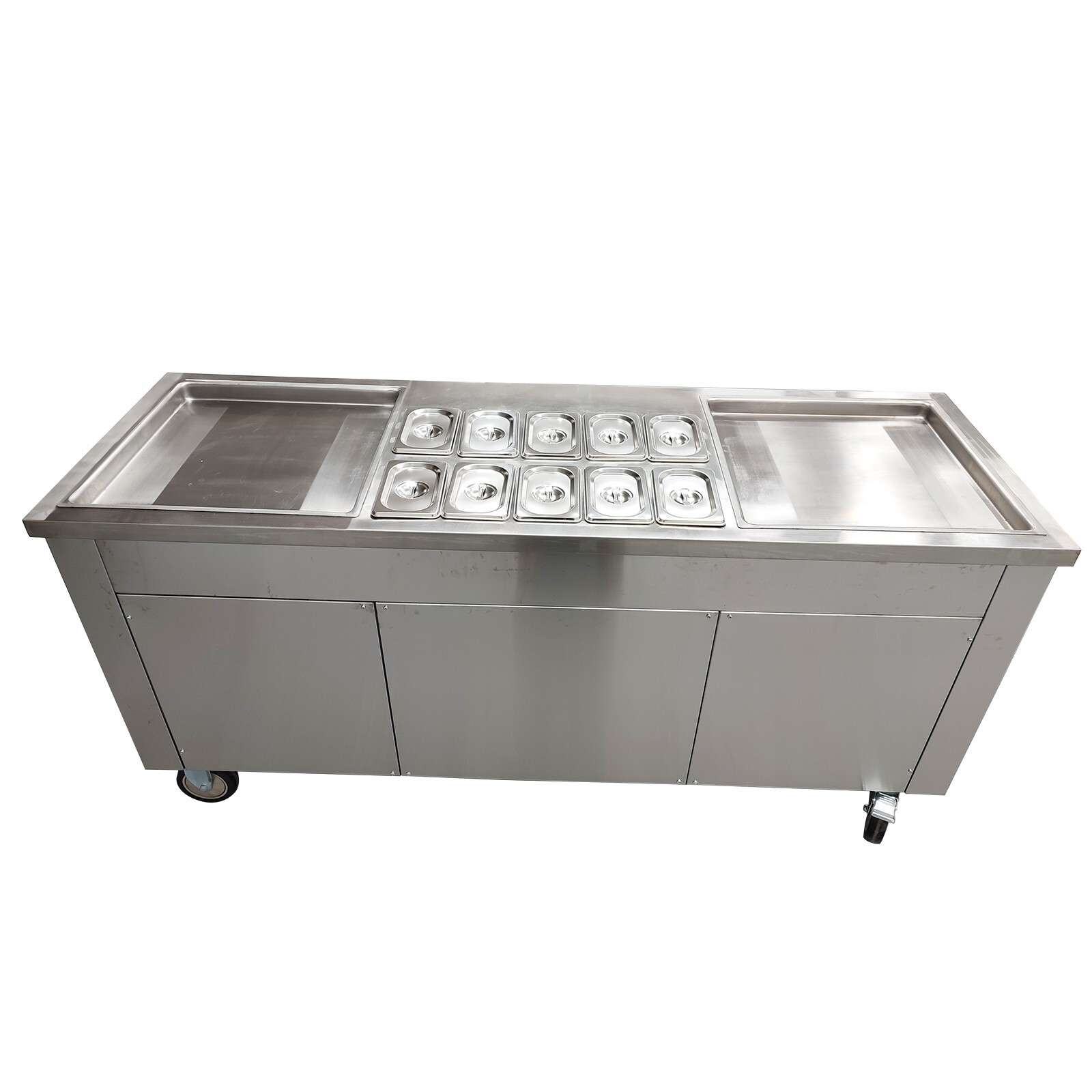 Stainless Steel Ice Cream & Frozen Yoghurt Maker 17.72 inch Double Square Plate