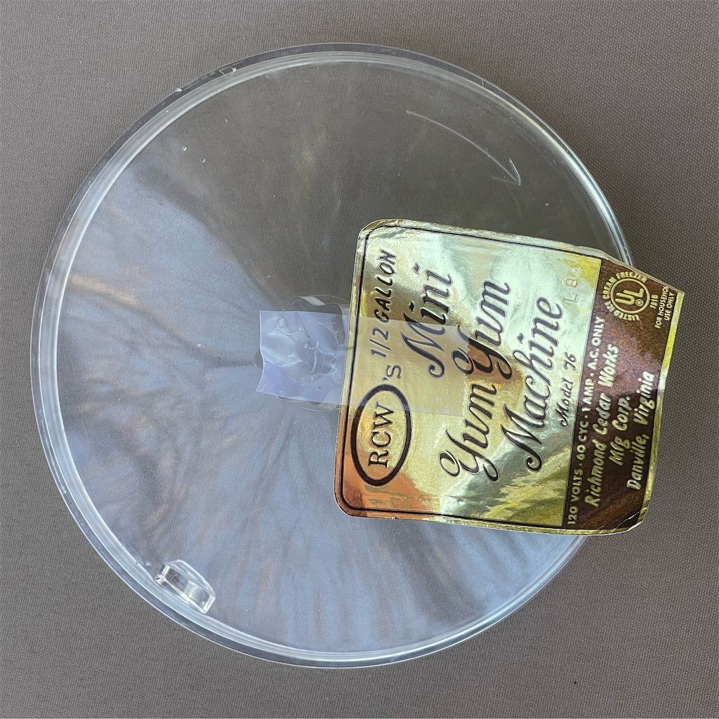 1/2 Gallon Vintage Mini Yum Yum Ice Cream Machine Clear Lid Replacement Model 76