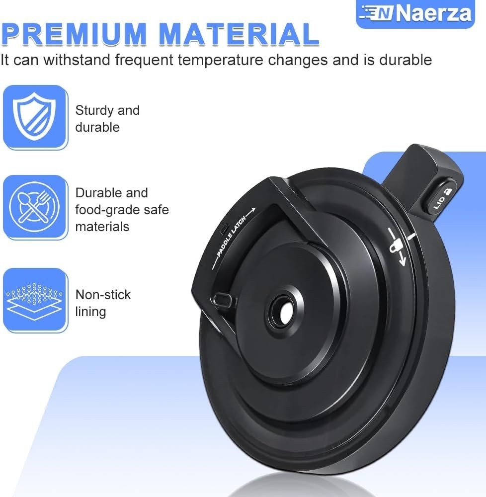 Ninja Creami Deluxe Outer Bowl Lid Replacement, Dishwasher Safe, NC500 Series