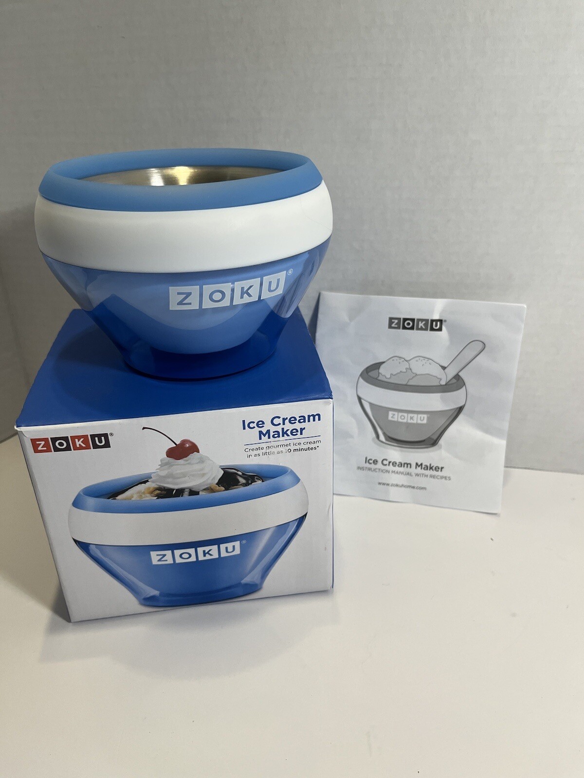 Zoku Ice Cream, Sorbet, Gelato Maker. Makes Ice cream In 10 Minutes!!!! Blue