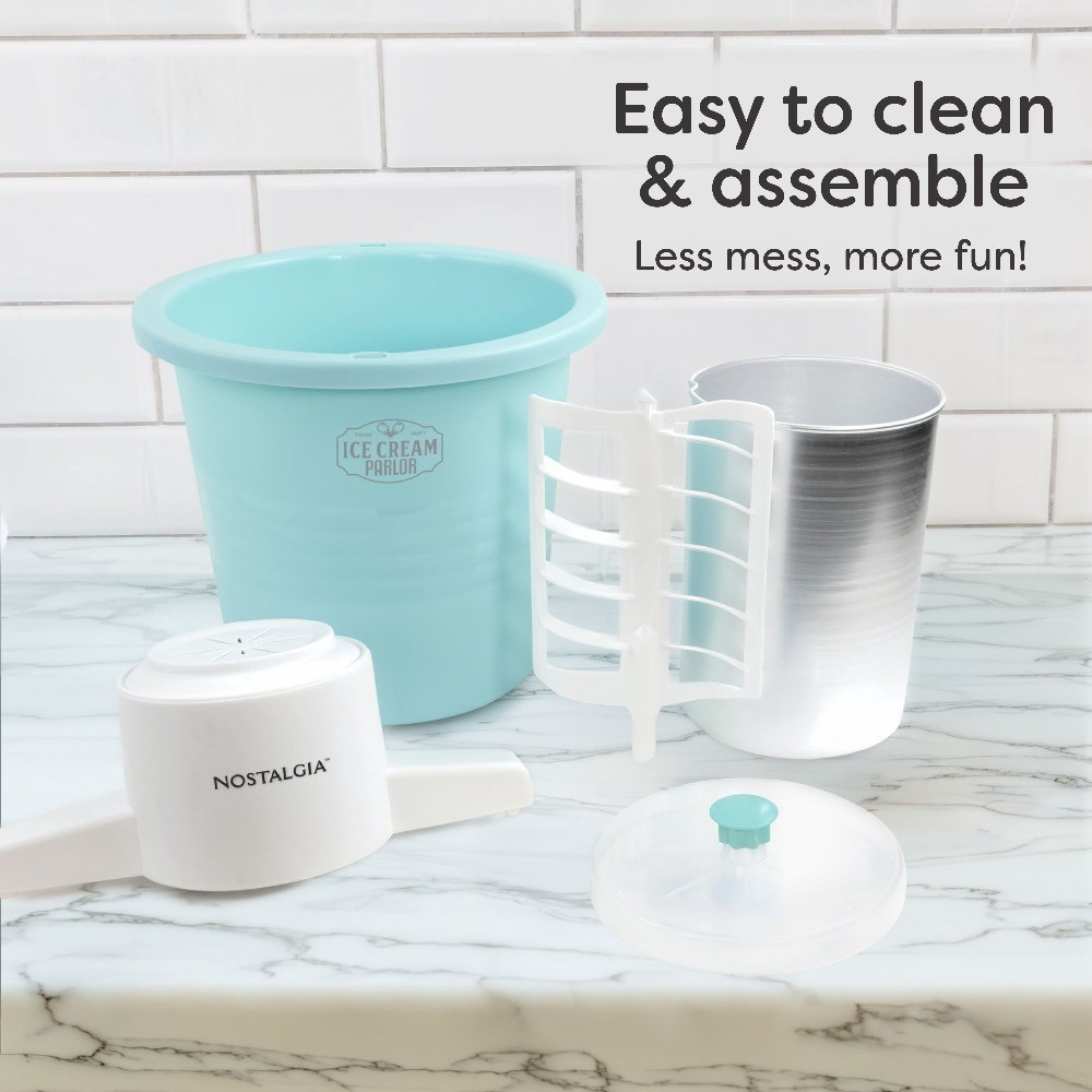 4-Quart Electric Parlor-Style Ice Cream Maker, Aqua