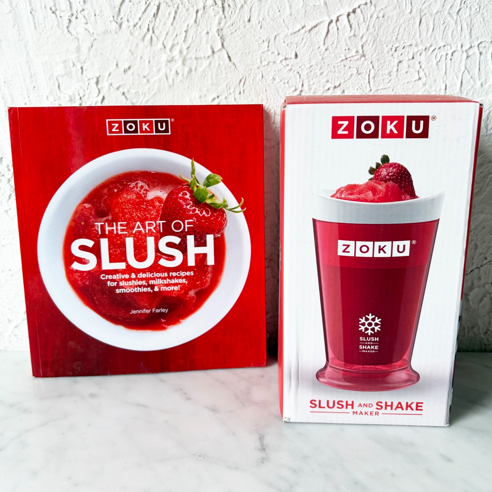Zoku Slush and Shake Maker Red Frozen Dessert Cup Recipe Book Box No Spoon
