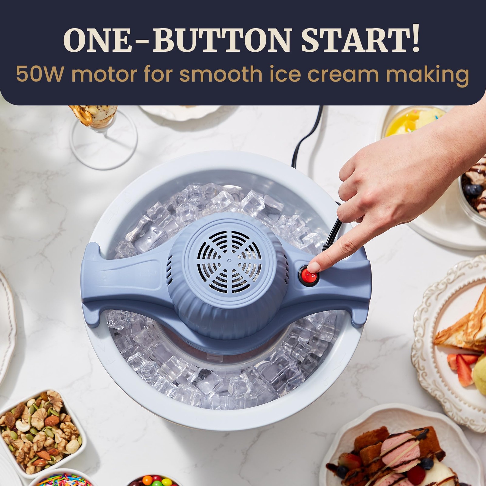 Elite Gourmet 4Qt Electric Ice Cream Maker EIM350 Delicious Homemade Ice Cream,
