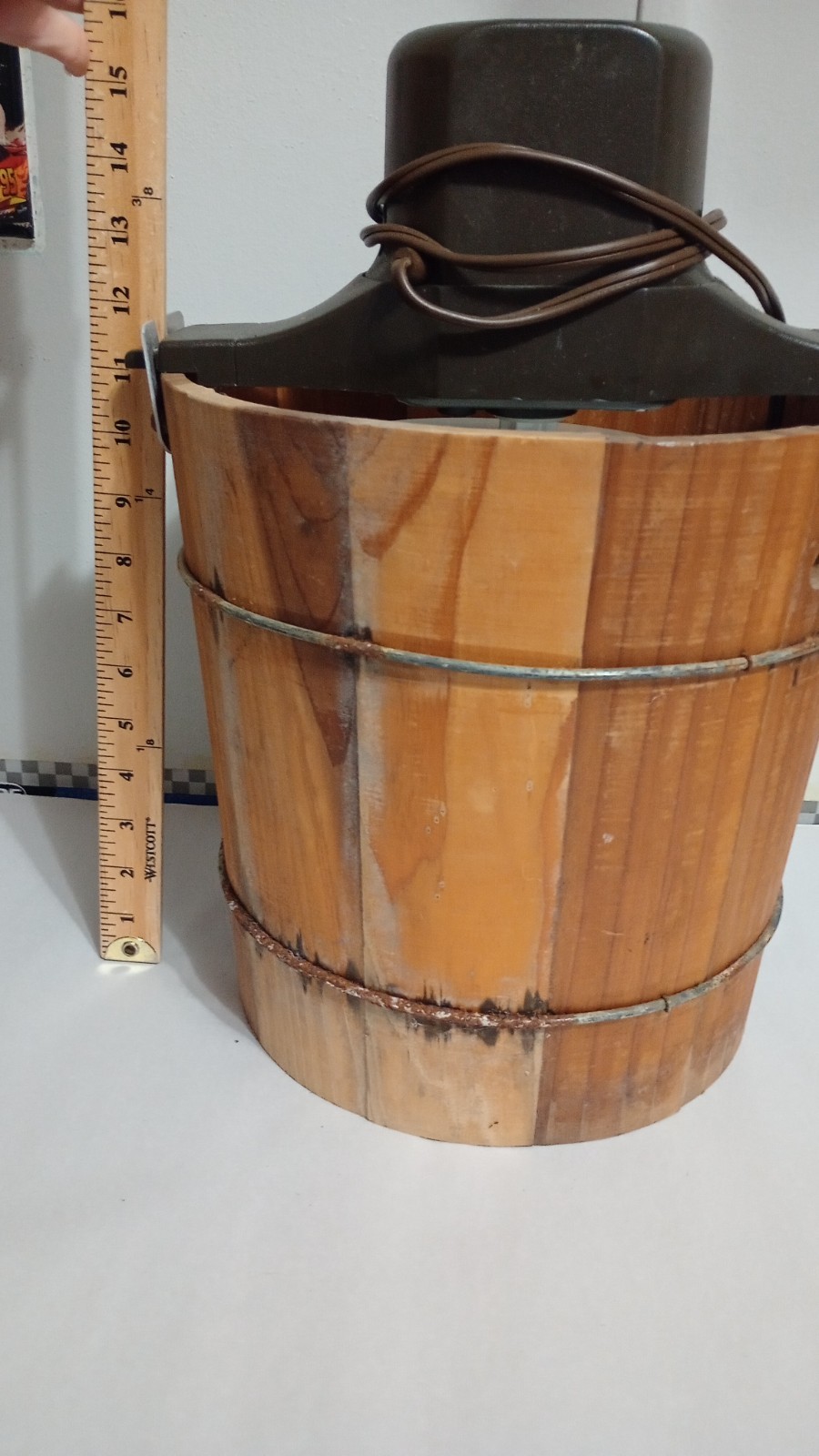 Rival 8550 Yogurt Ice Cream Freezer 5 Qt Electric Wood Bucket USA