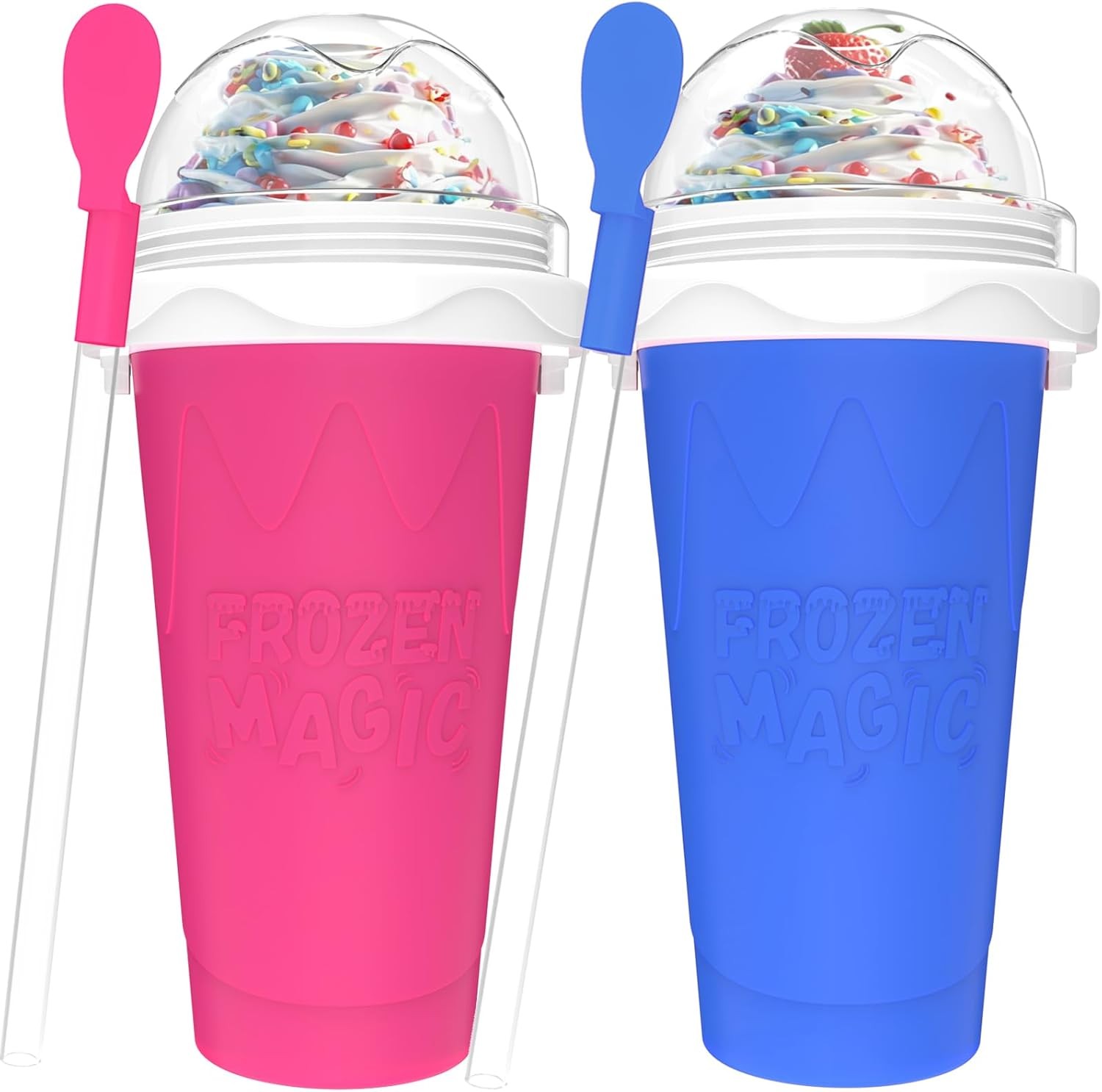 2PCS Slushie Maker Cup,DIY Magic Quick Frozen Smoothies Cups