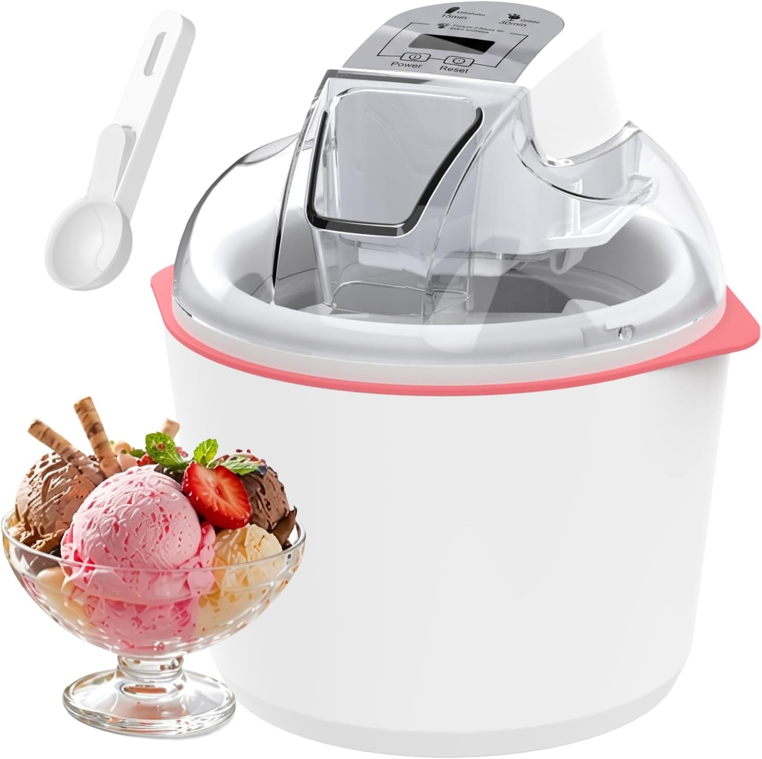 Ice Cream Maker 1.6 Quarts Ice Cream Gelato Sorbet Milkshakes Frozen Yogurt