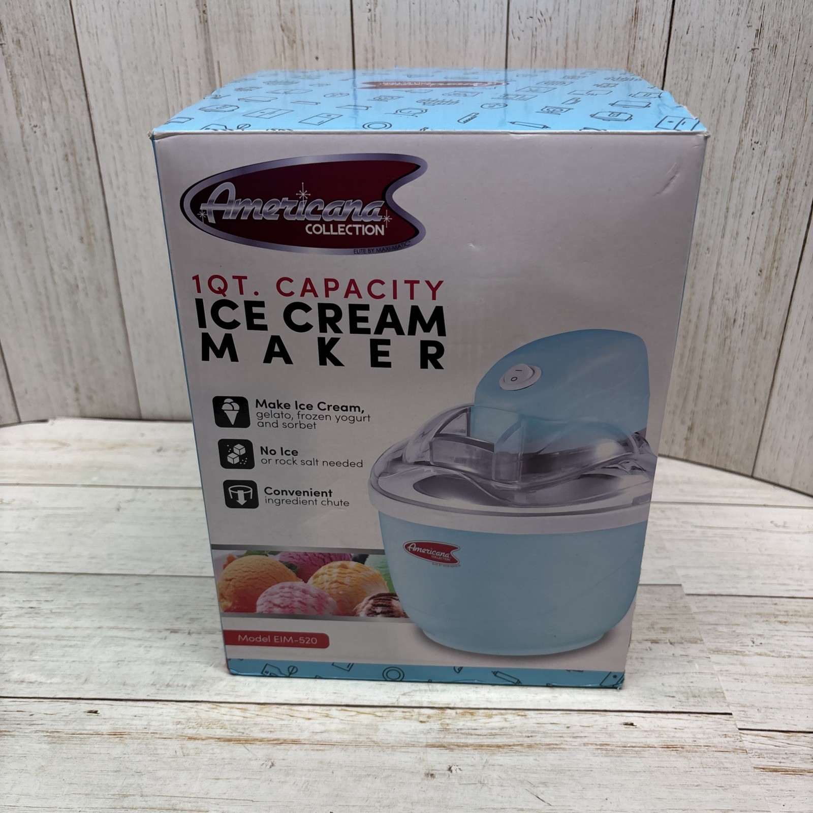 Americana Collection 1 Qt Ice Cream Yogurt Sorbet Maker EIM-520 VTG Green