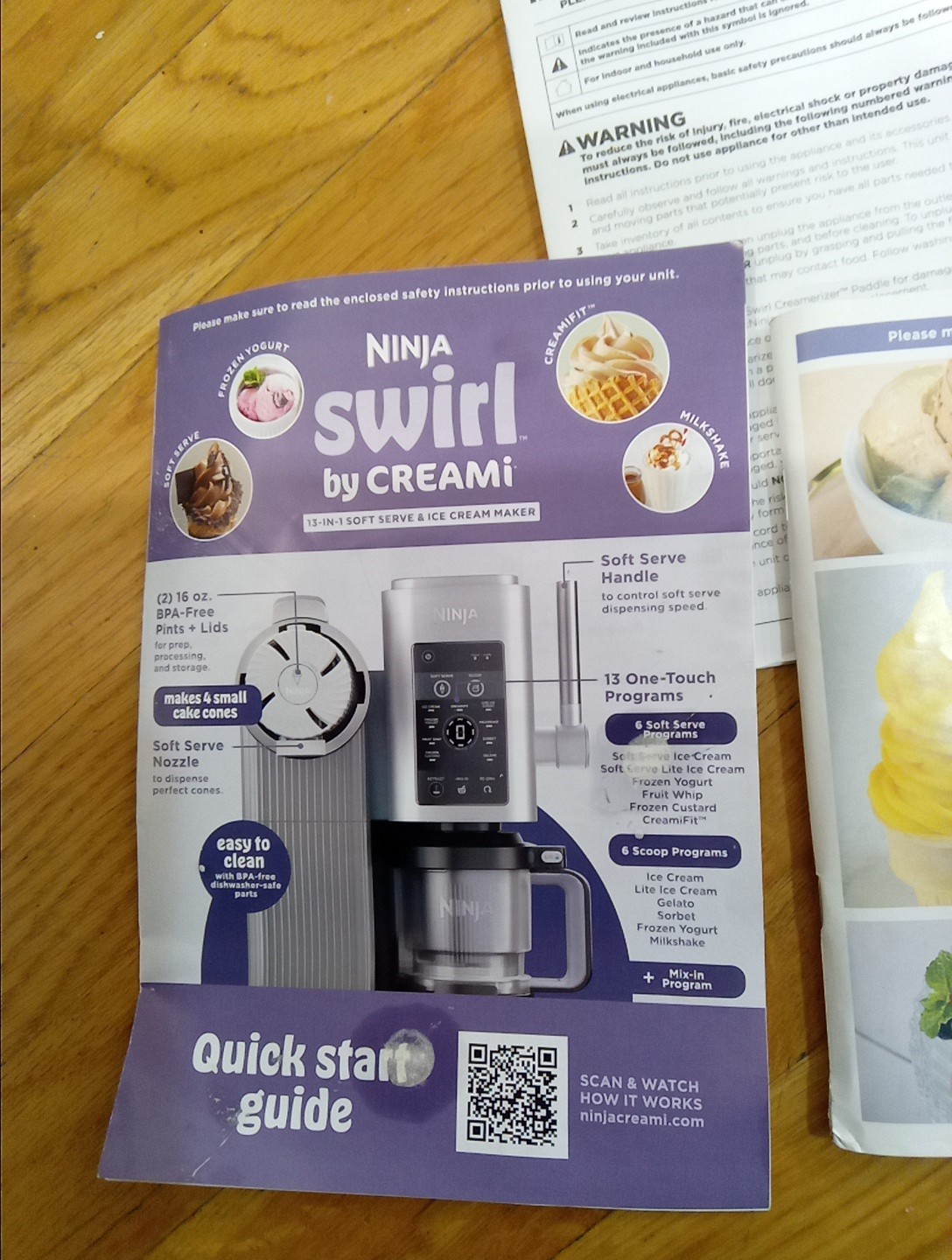 Ninja Swirl by Creami 13 in 1 Soft Serve Ice Cream Machine Nc701 Used, Great